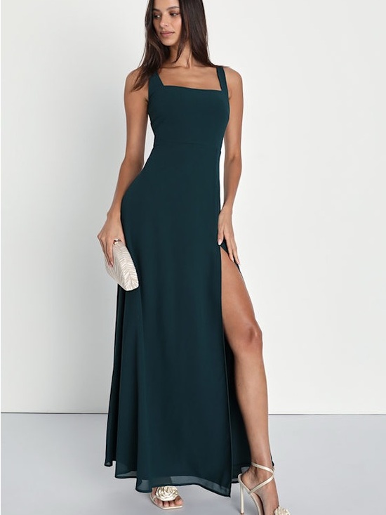 Lulus Dresses & Skirts - Lulus Womens Whimsygoth NWT Cowl Neck Maxi Dress Size M Forest Emerald Green NWT